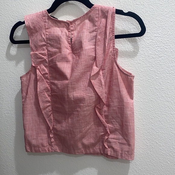 Madewell Preppy Bellflower Ruffled Red Shirt Top - Picture 4 of 5